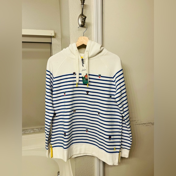 NWT Joules Rowley Embroidered Hoodie in “Blue Dogs Stripe” - Picture 4 of 16